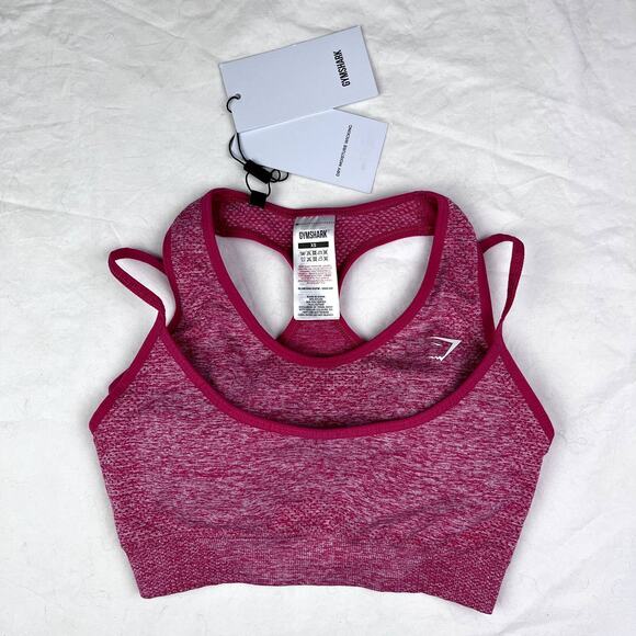 Gymshark Vital Boost Padded Sports Bra Sunset Pink Marl Womens XS NWT Support - Picture 1 of 5